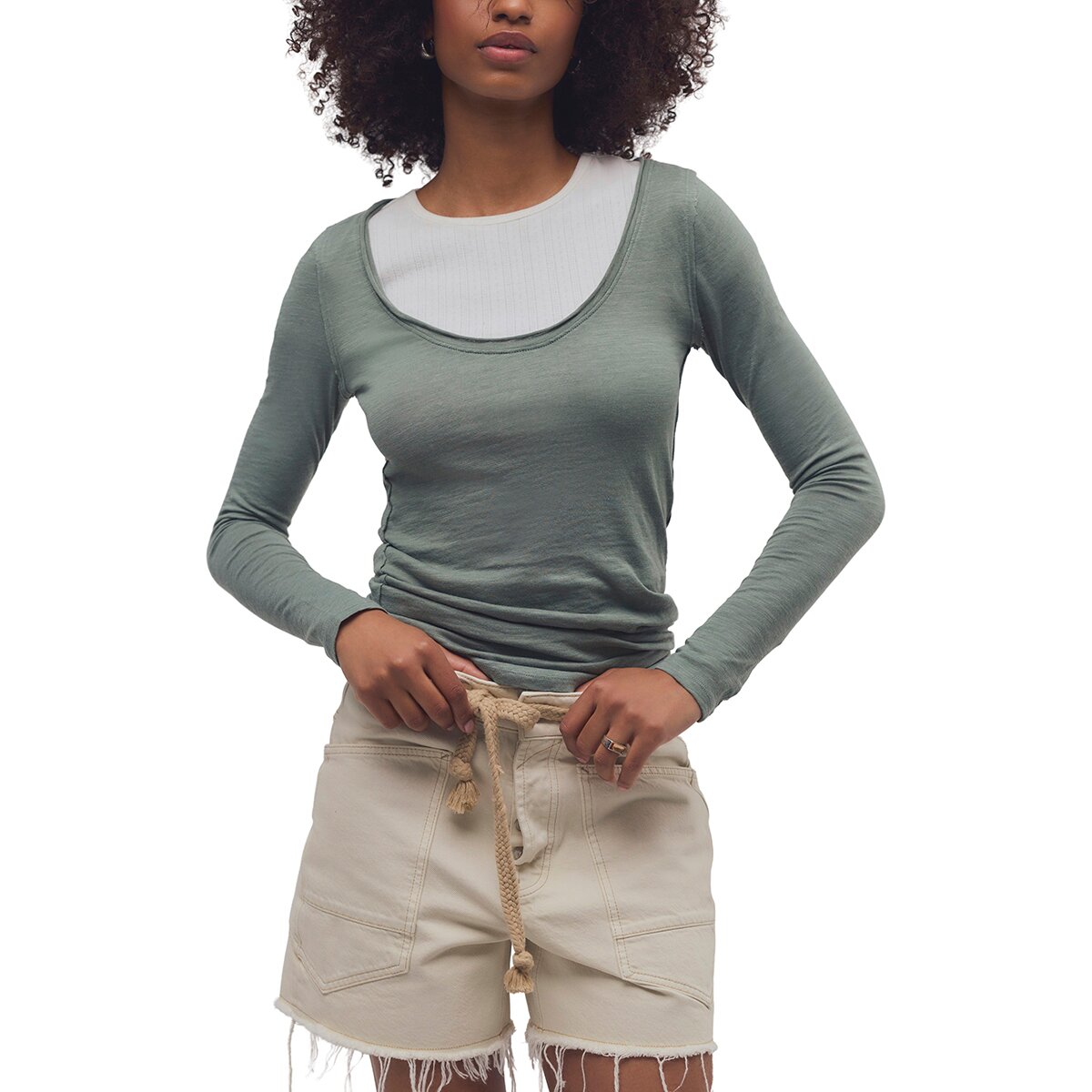 Image of Free People Siren Long-Sleeve Top - Women's Olive Leaf, L