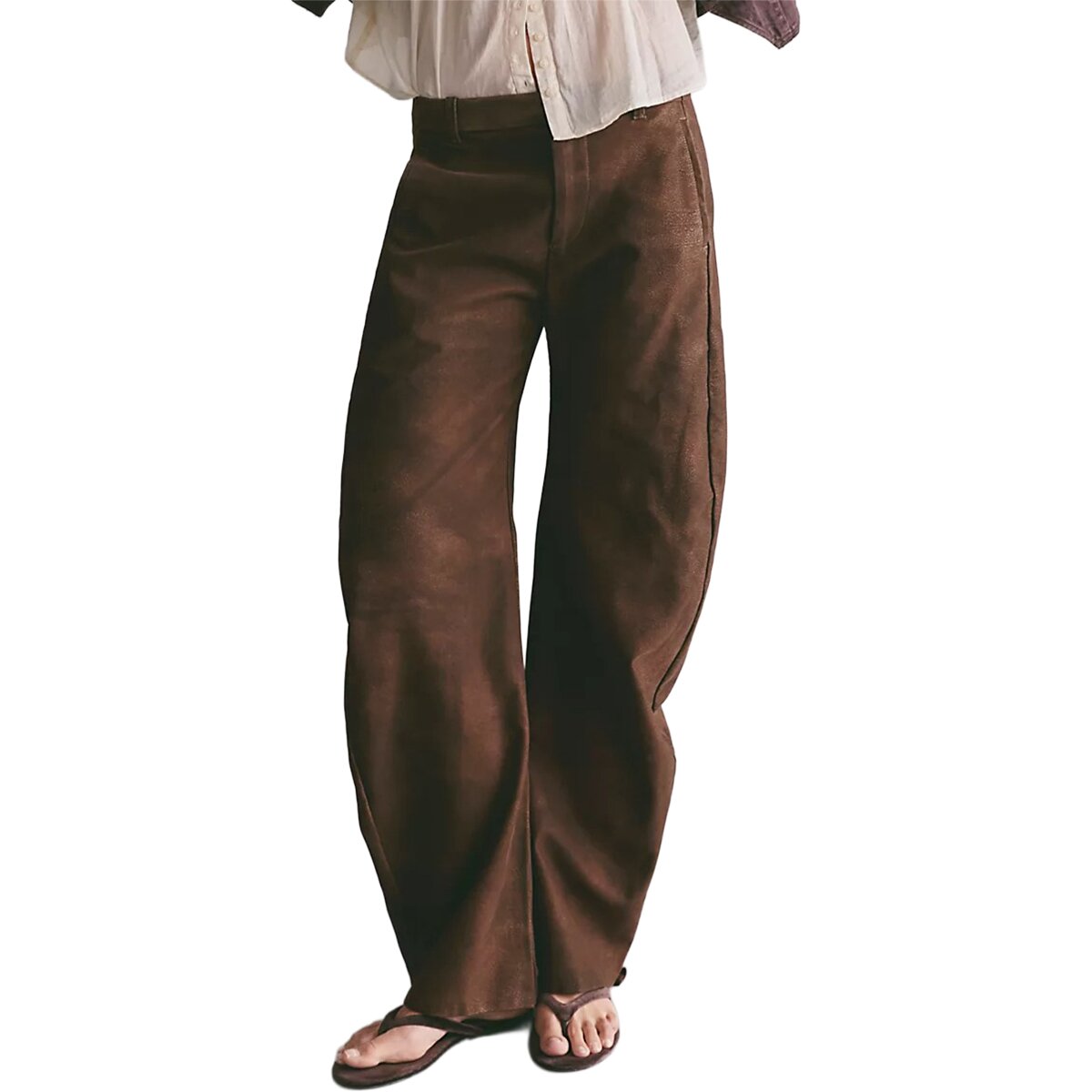 Image of Free People Spotlight Vegan Trouser - Women's Chocolate Brown, 2