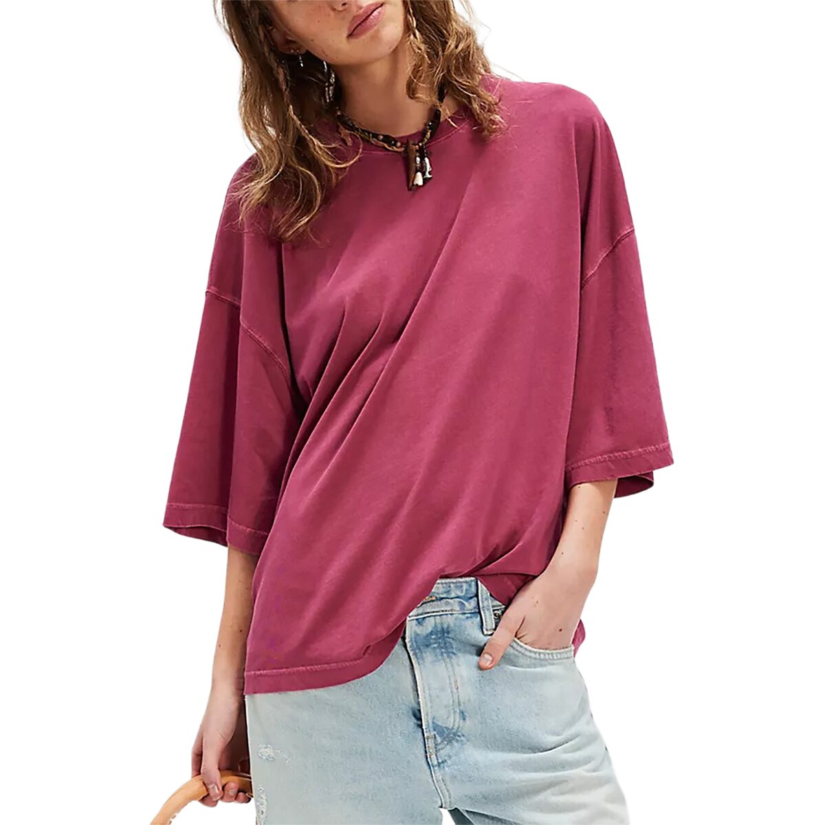 Image of Free People Wtf Perfect Oversized T-Shirt - Women's Glass Roses, L