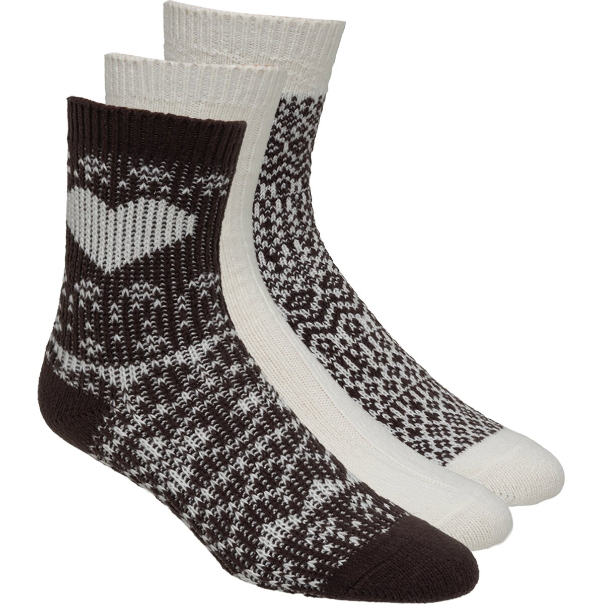 Image of Free People Nordic Knit Sock Pack - Women's Brown Combo, One Size