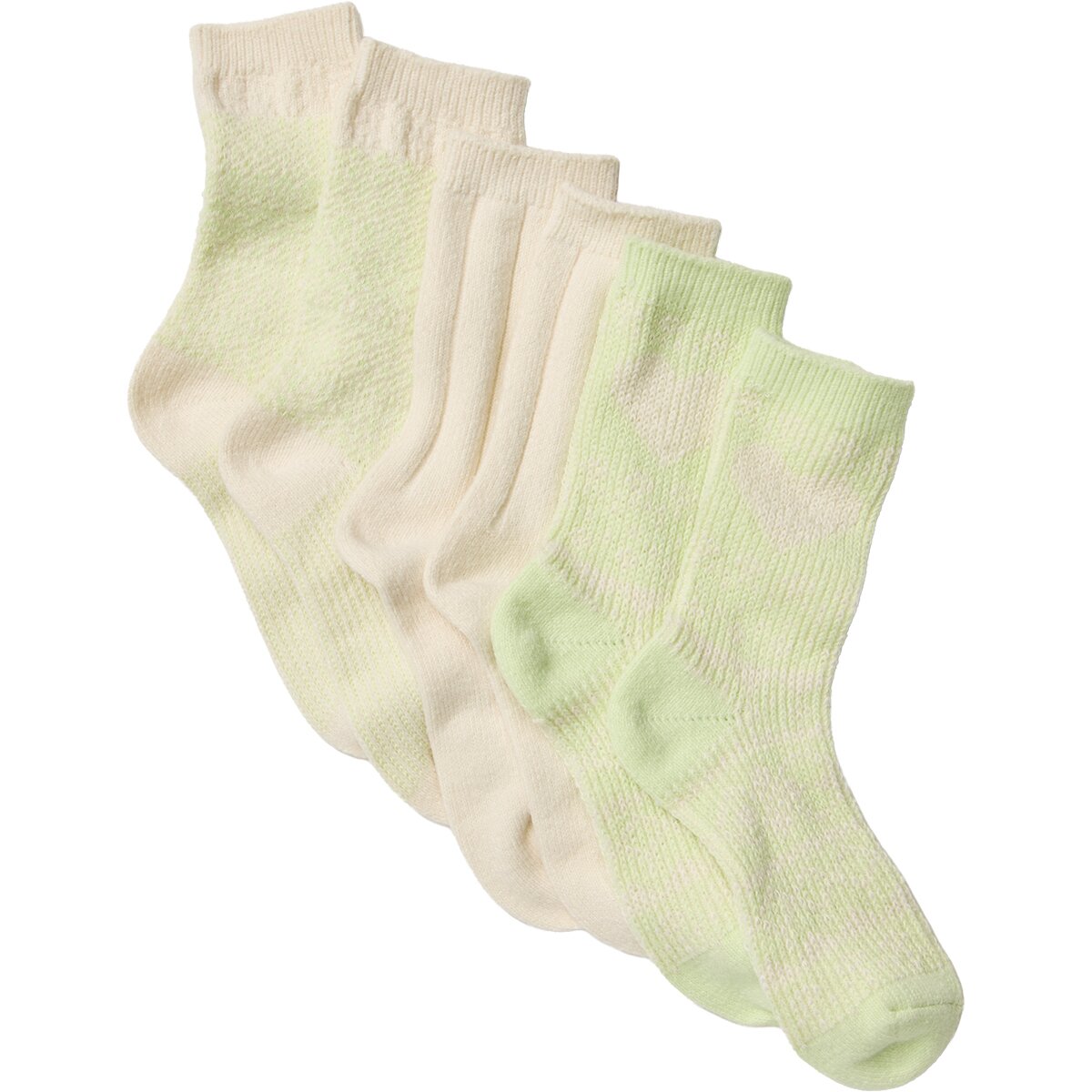 Image of Free People Nordic Knit Sock Pack - Women's Lime Cream, One Size