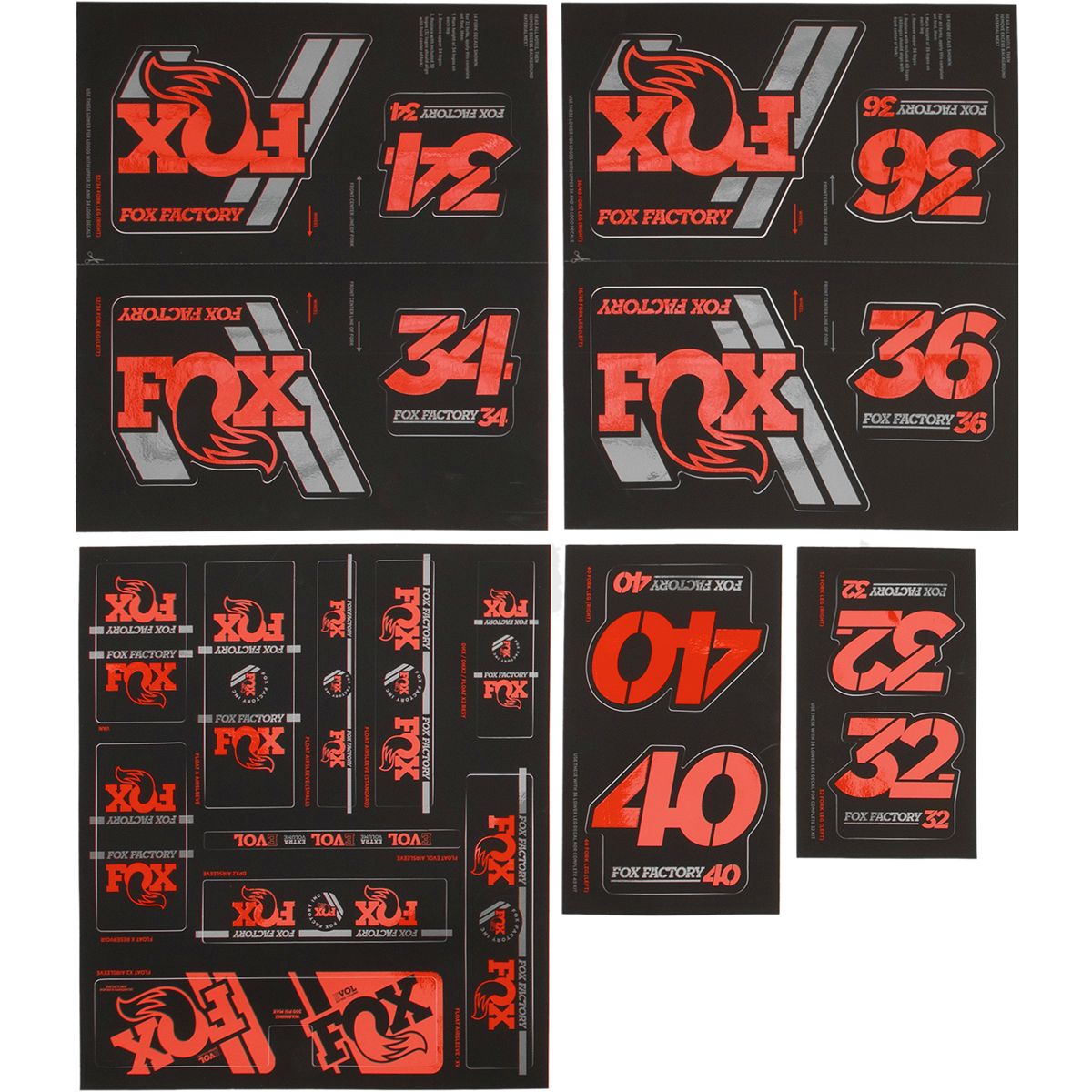 Image of FOX Racing Shox Heritage Fork and Shock Decal Kit Orange, One Size