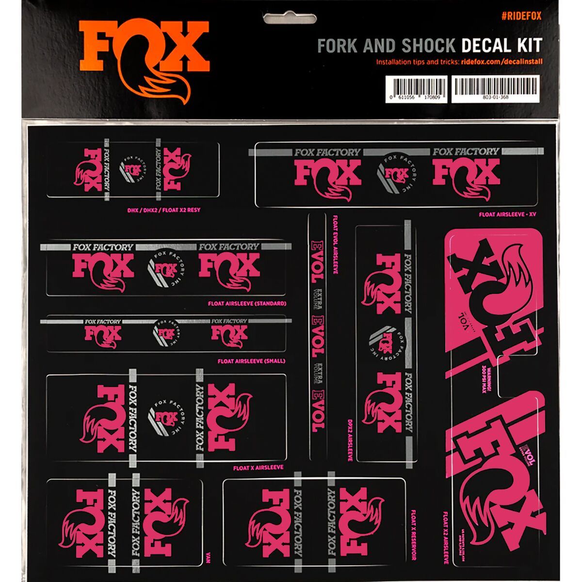 Fox Heritage Decal Kit for 32 34 36 40 Forks and DPS Dpx2 Float X2