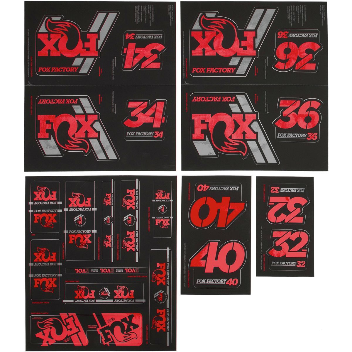 Image of FOX Racing Shox Heritage Fork and Shock Decal Kit Red, One Size