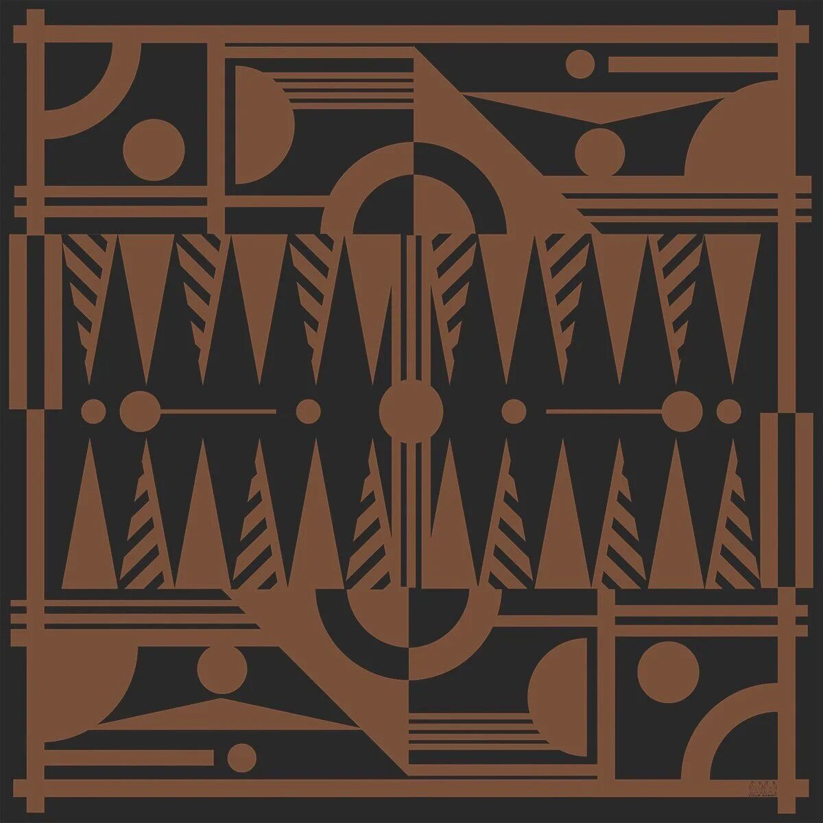 Image of Four Rabbit Bandana Brown Backgammon, One Size