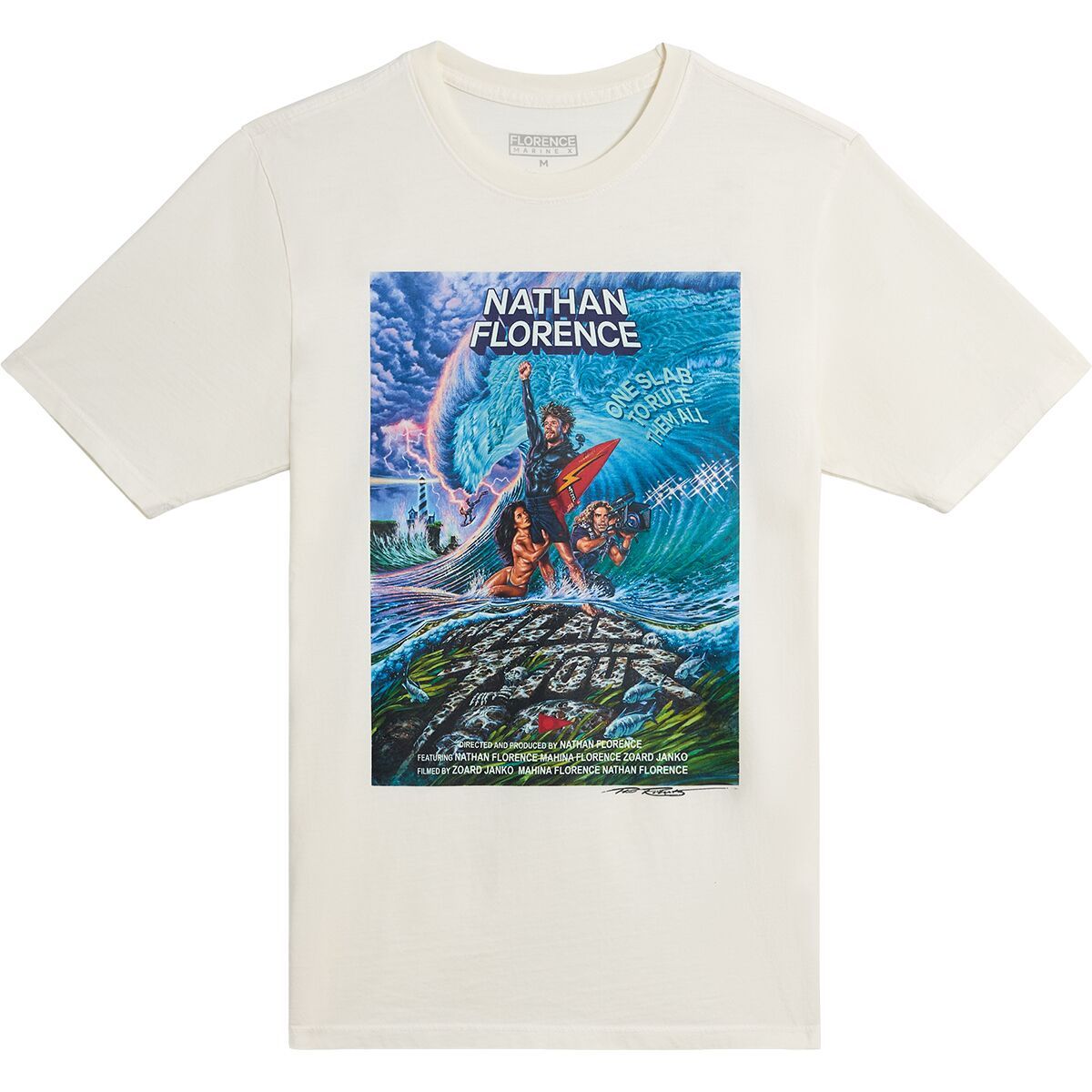 Image of Florence Marine X Slab Tour Poster T-Shirt - Men's Off White, XXL