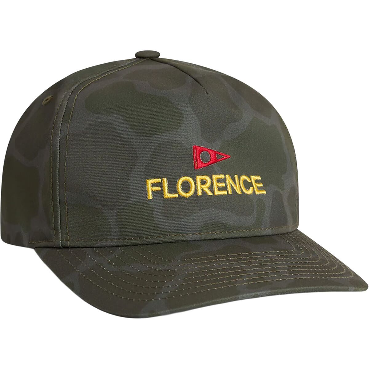 Florence Marine X Logo Structured Twill Hat Burnt Olive Camo, One Size