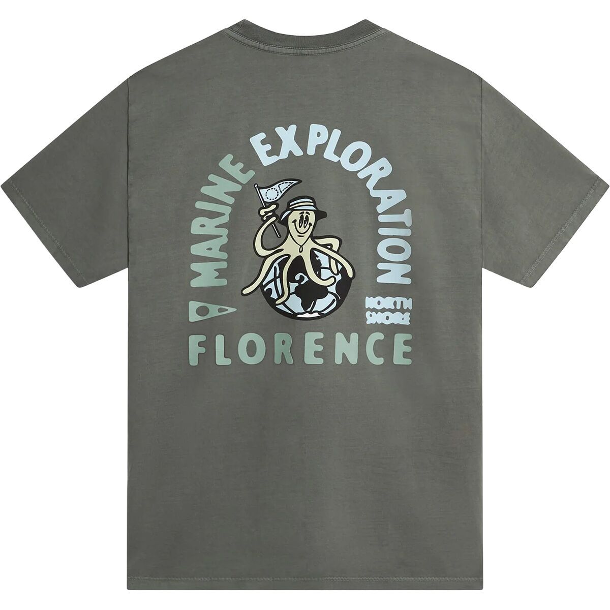 Image of Florence Marine X Explore The Earth T-Shirt - Men's Dark Sage, L