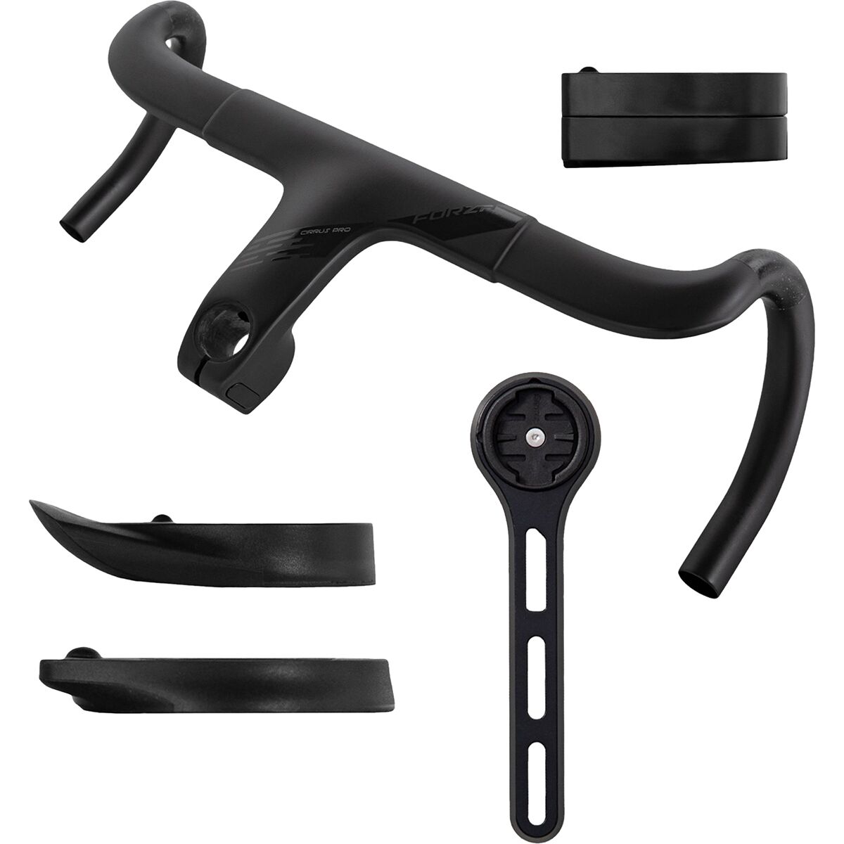 Image of Forza Cirrus Pro Integrated Flared Gravel Cockpit Black, 100mm/40cm