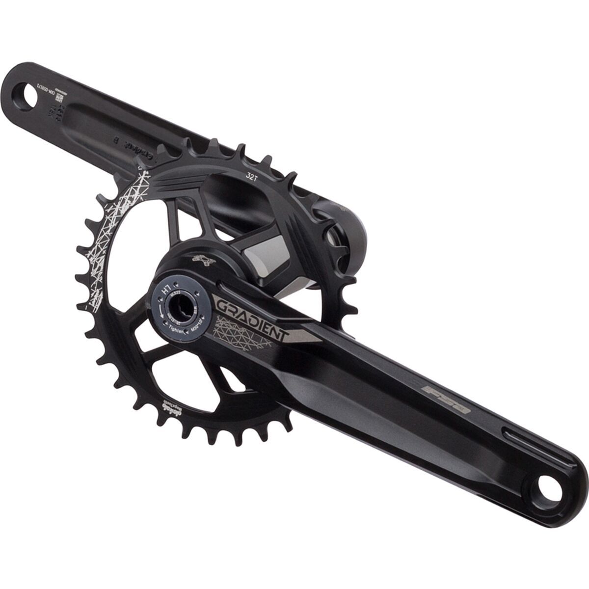 Image of FSA Gradient 1x Modular Crankset Black, 175mm, 30t