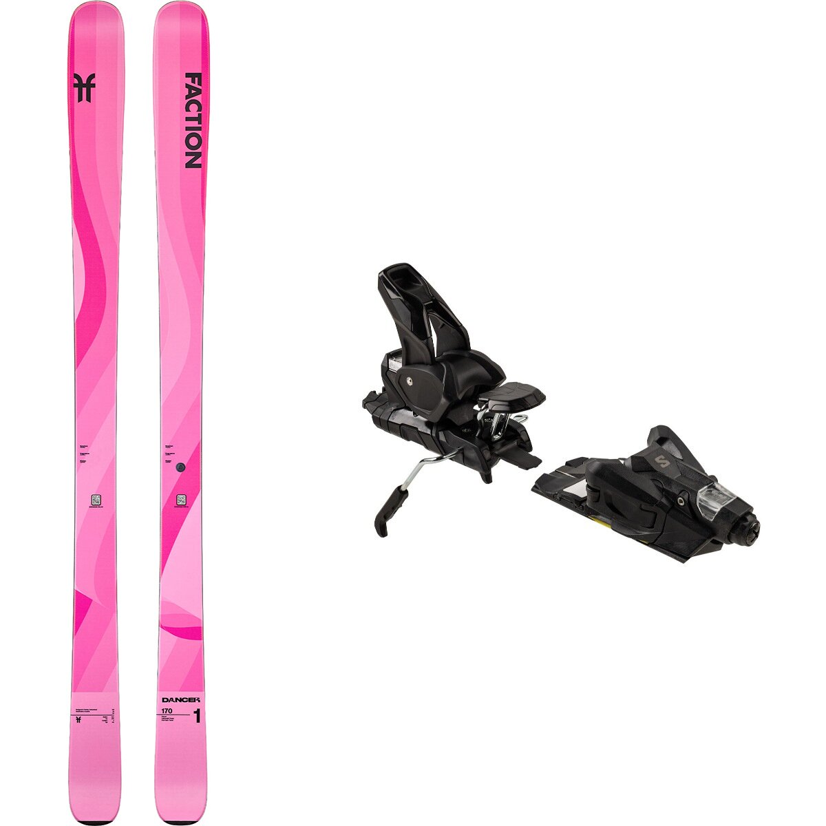 Image of Faction Skis Dancer 1 Ski w/ Strive 11 Binding Pink,Black, 186cm,90mm