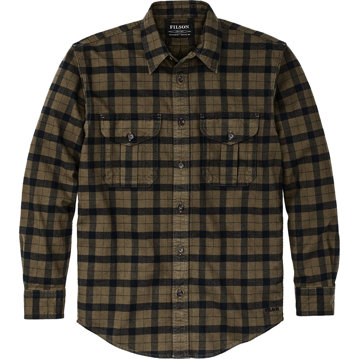 Image of Filson Alaskan Guide Shirt - Men's Otter Green/Black, XXL