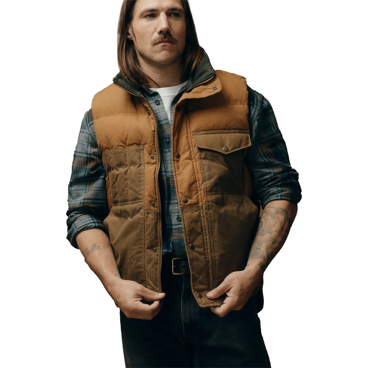 Image of Filson Down Cruiser Vest - Men's Dark Tan, L