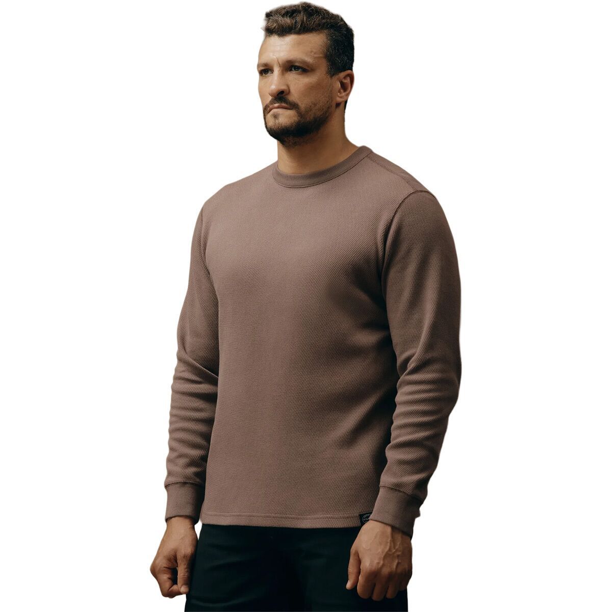 Image of Filson Waffle Knit Thermal Crewneck Top - Men's Brown, S