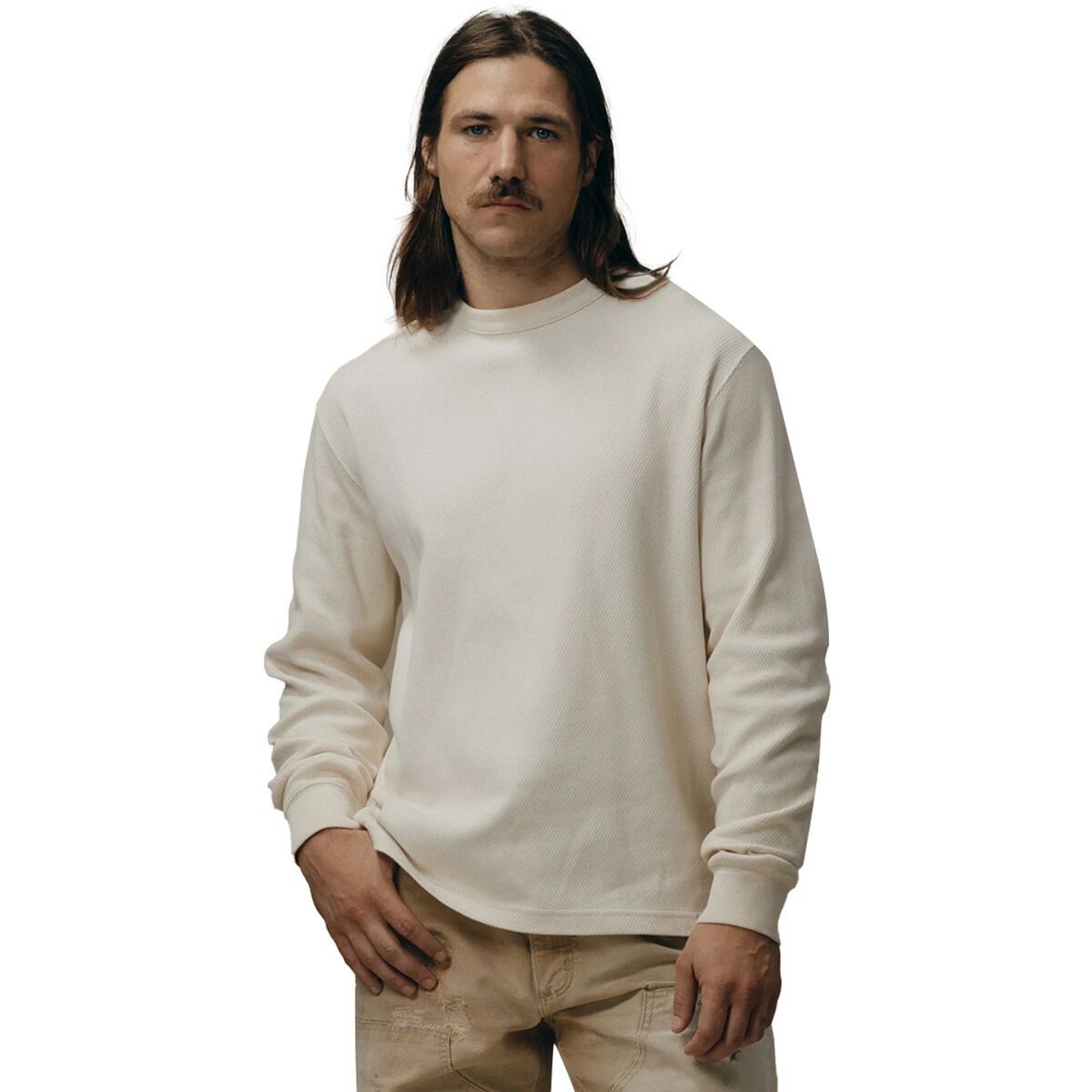 Image of Filson Waffle Knit Thermal Crewneck Top - Men's Sand, S