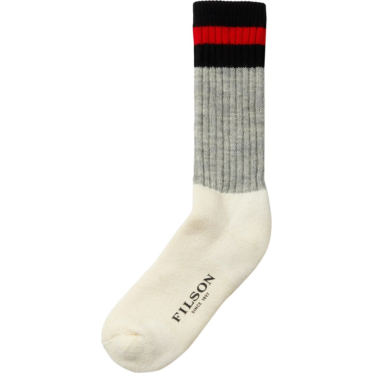 Image of Filson 1970s Logger Thermal Sock Black/Red, M