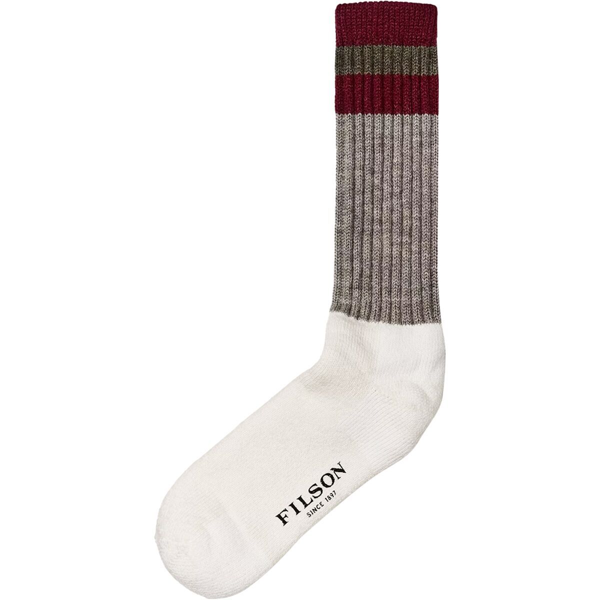 Image of Filson 1970s Logger Thermal Sock Forest Maroon, M