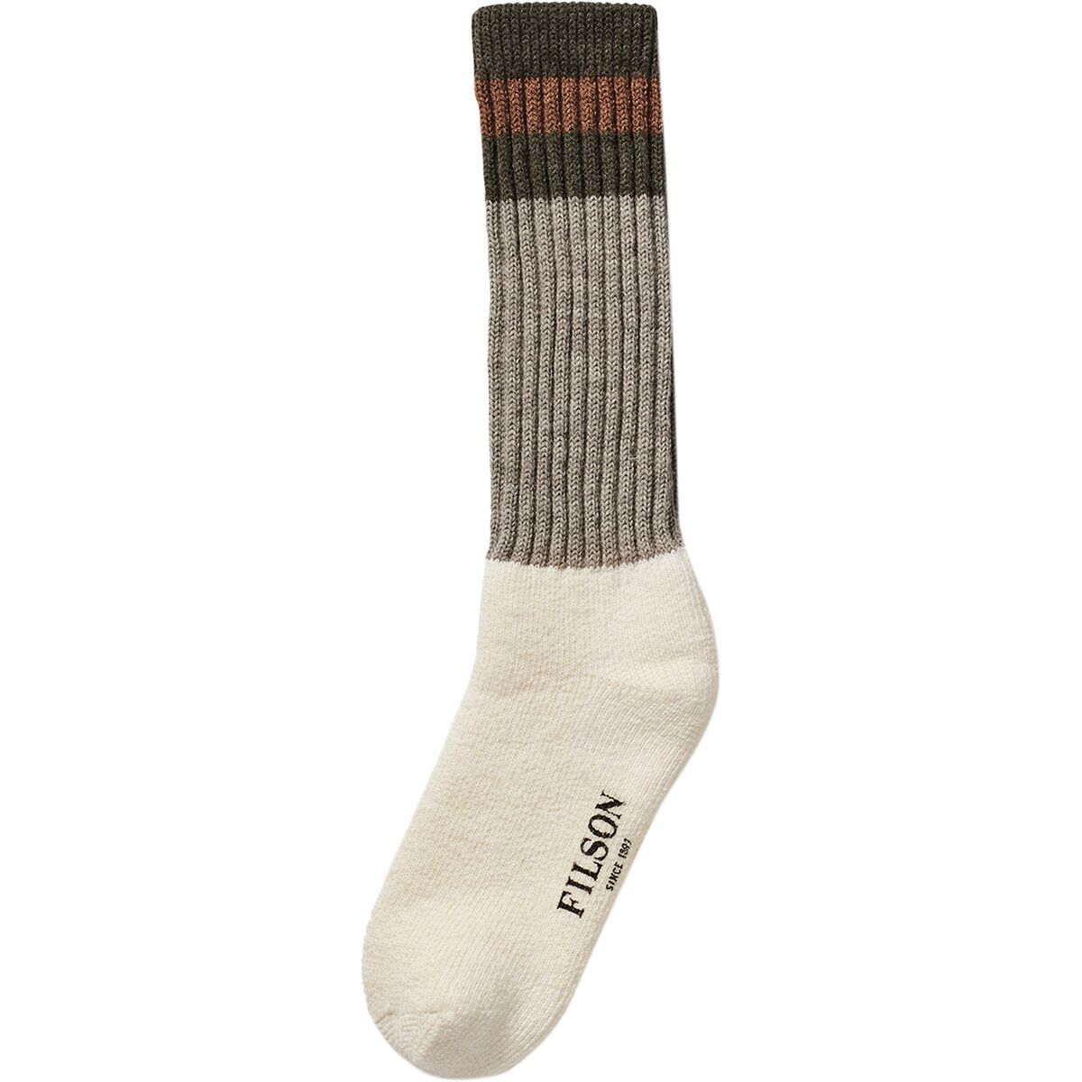 Image of Filson 1970s Logger Thermal Sock Green/Brown, M