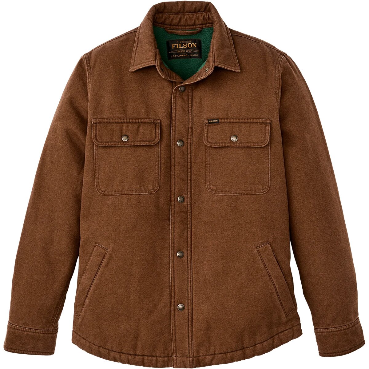 Image of Filson Fleece Lined Jac-Shirt - Men's Dark Brown, S