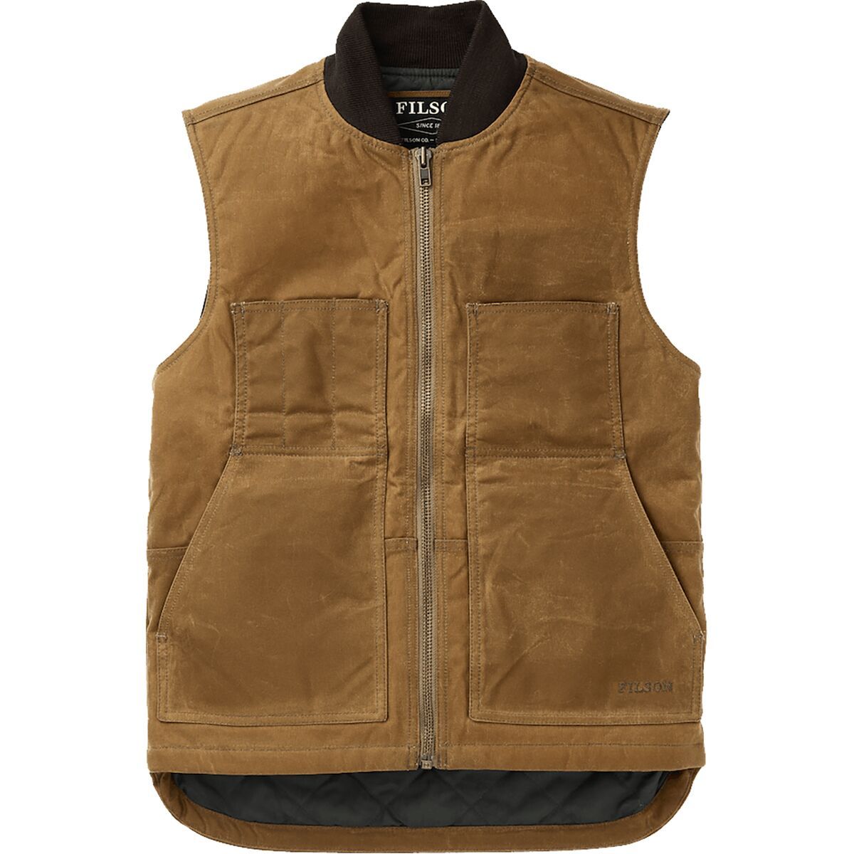 Image of Filson Tin Cloth Insulated Work Vest - Men's Dark Tan, M