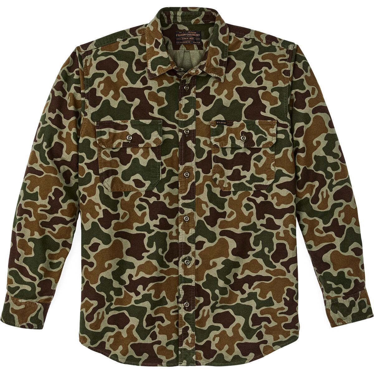 Image of Filson Field Flannel Shirt - Men's Frog Camo, S