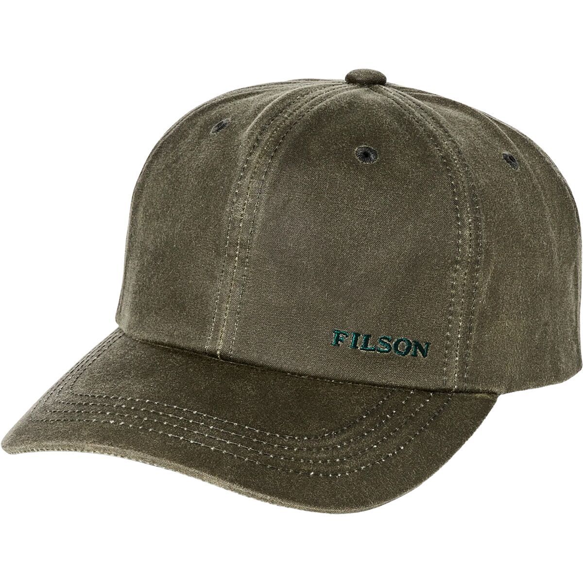 Image of Filson Oil Tin Low-Profile Logger Cap Otter Green, One Size