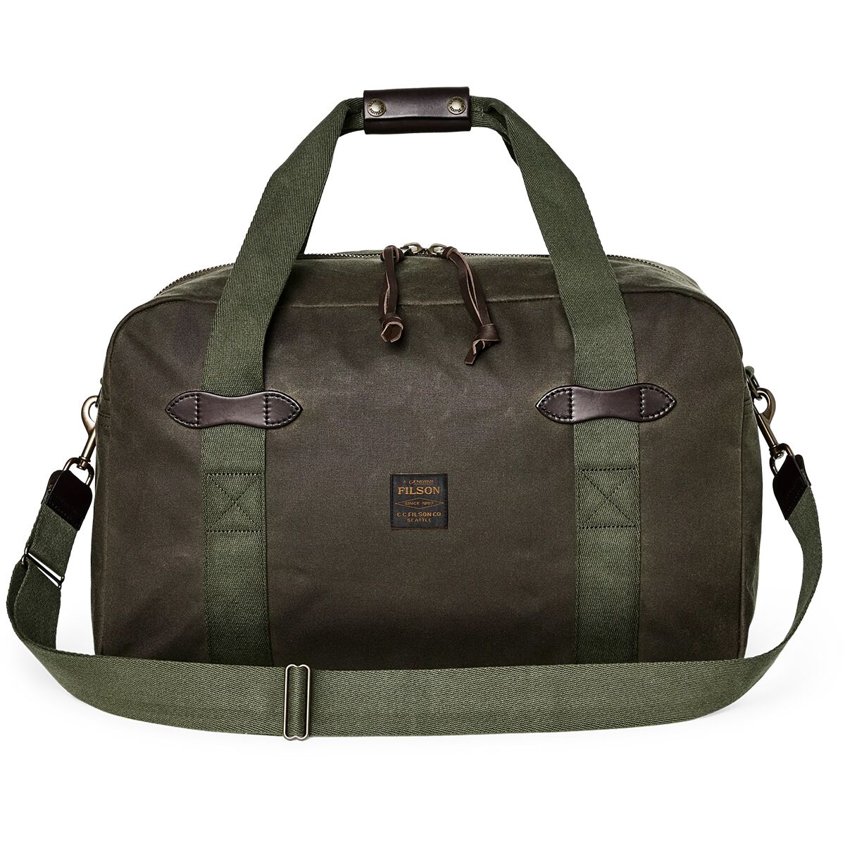 Image of Filson Tin Cloth Medium Duffle Bag Otter Green, One Size