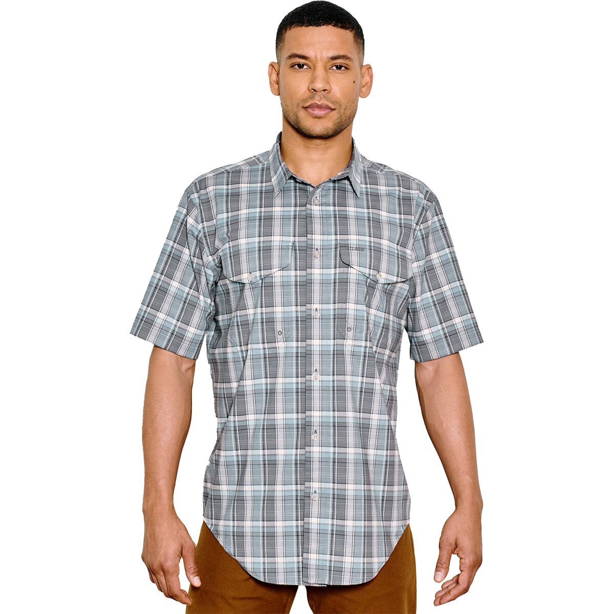 Filson Filson Twin Lakes Short-Sleeve Sport Shirt - Men's Gray/Blue/Cream, S