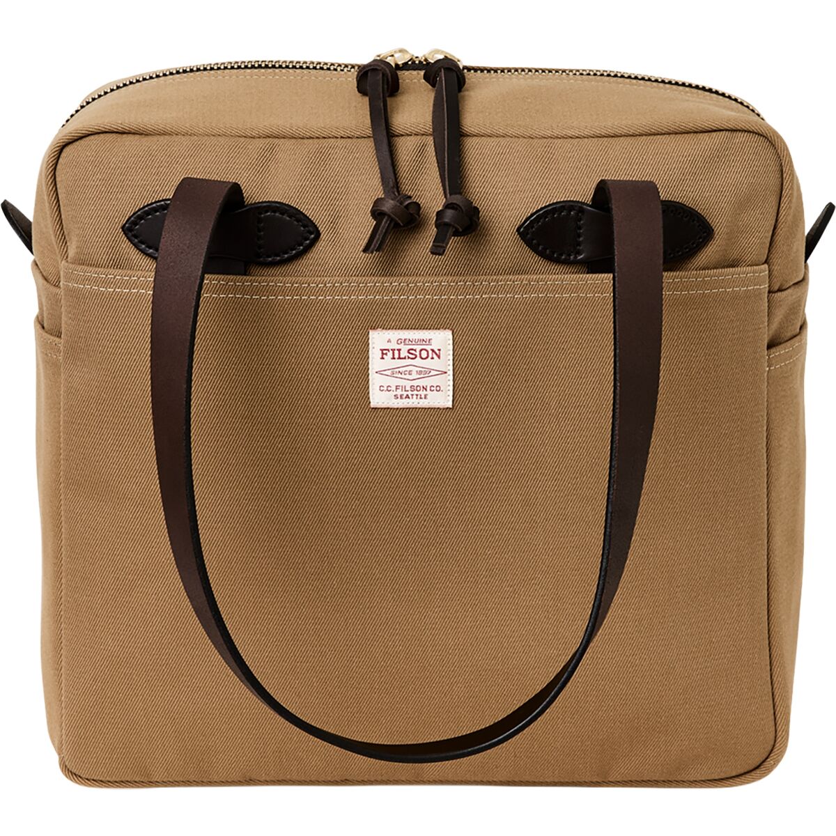 Image of Filson Rugged Twill Zipper Tote Bag Tan, One Size