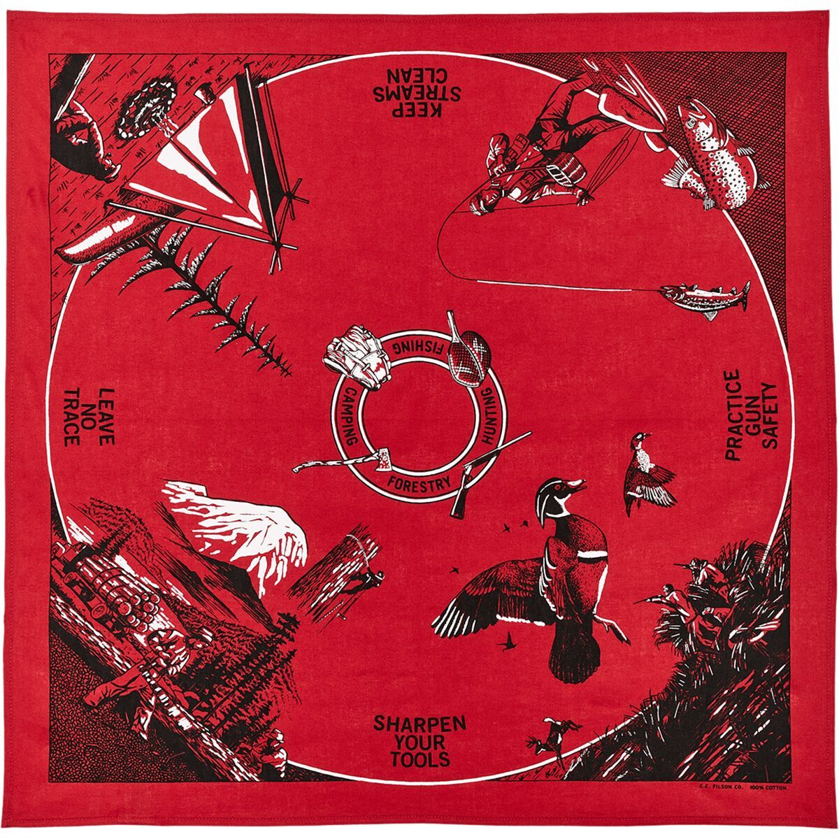 Image of Filson Great Outdoors Bandana Red Outdoorsman, One Size