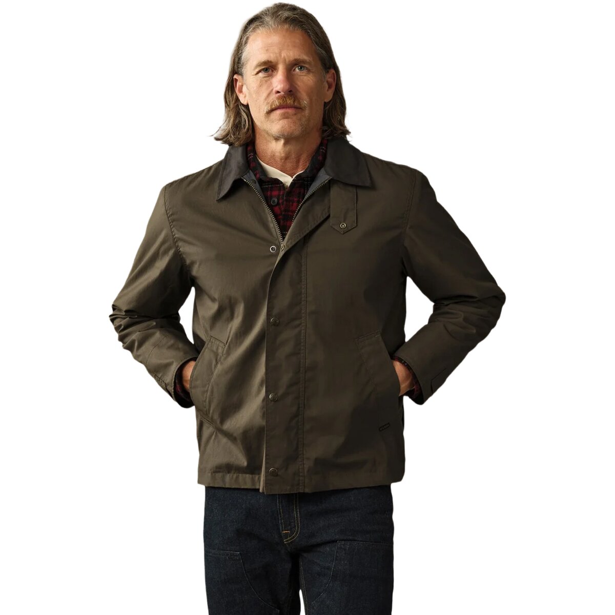 Image of Filson Dry Wax Short Field Jacket - Men's Burnt Olive, L