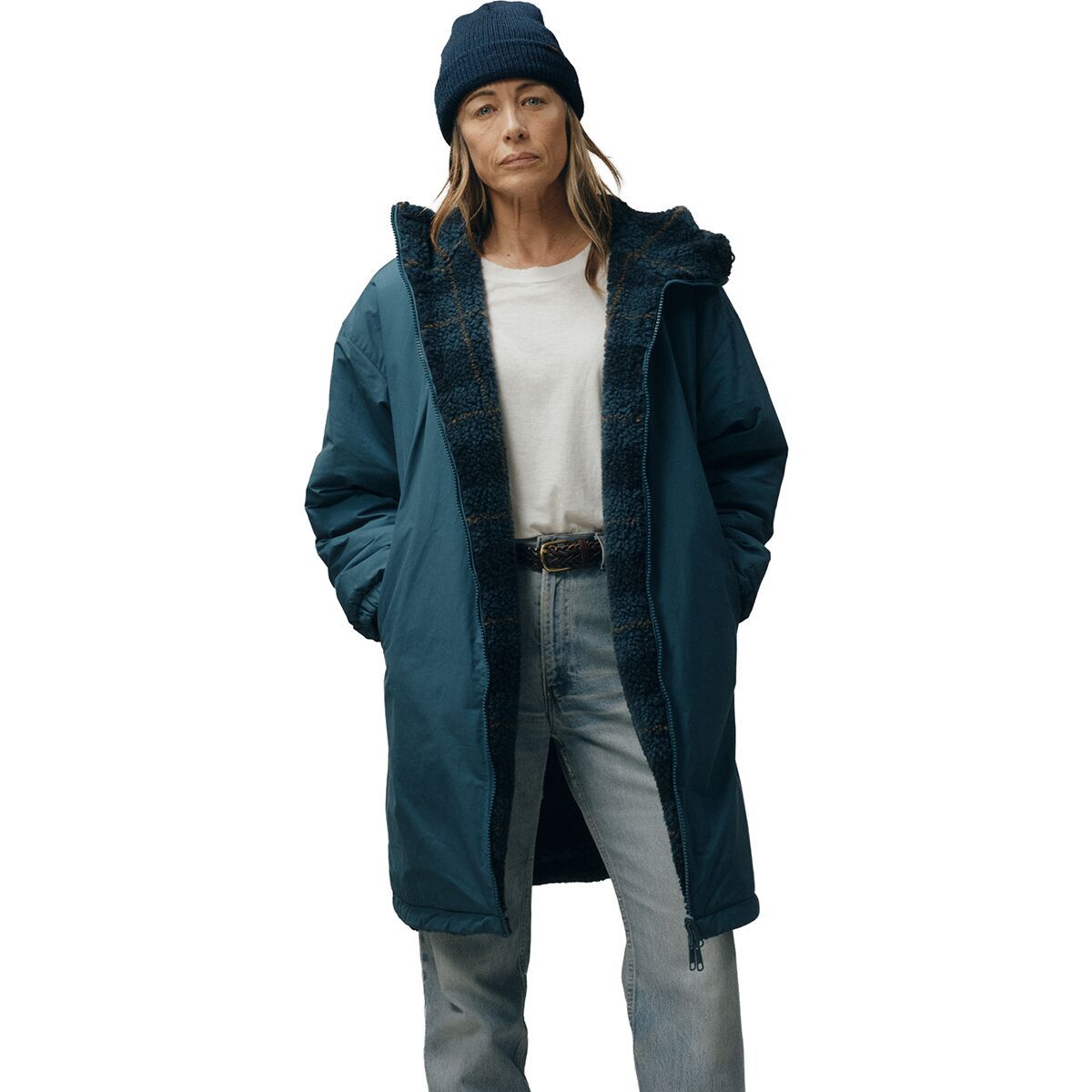 Image of Filson Reversible Woolly Fleece Coat - Women's DarkTeal, XL-XXL