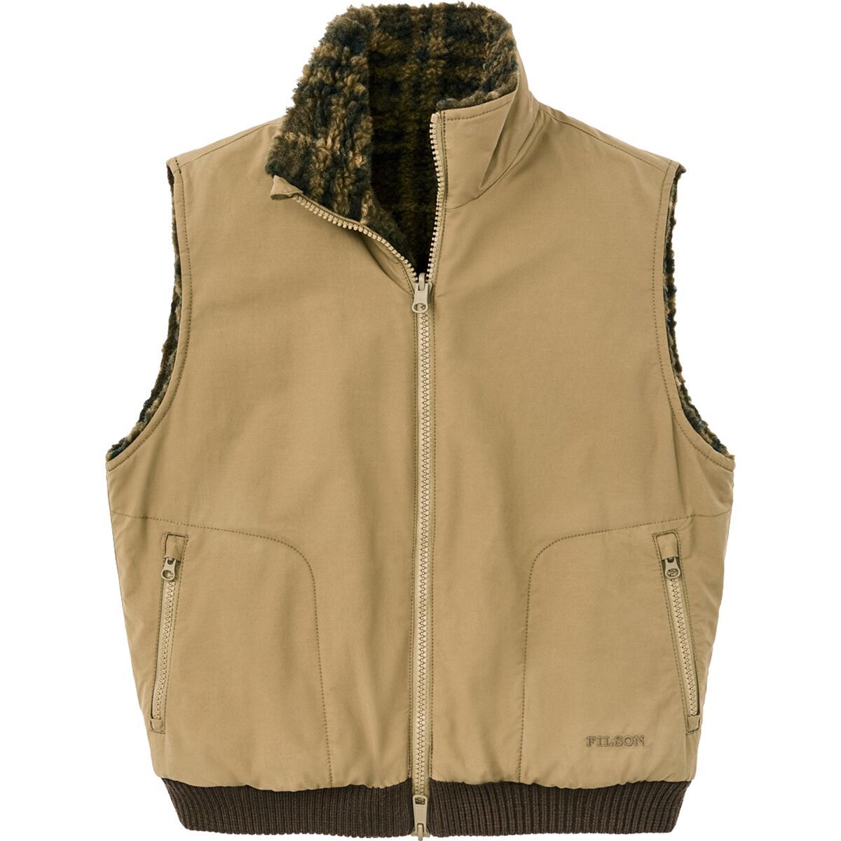 Image of Filson Reversible Woolly Fleece Vest - Women's Tan, M