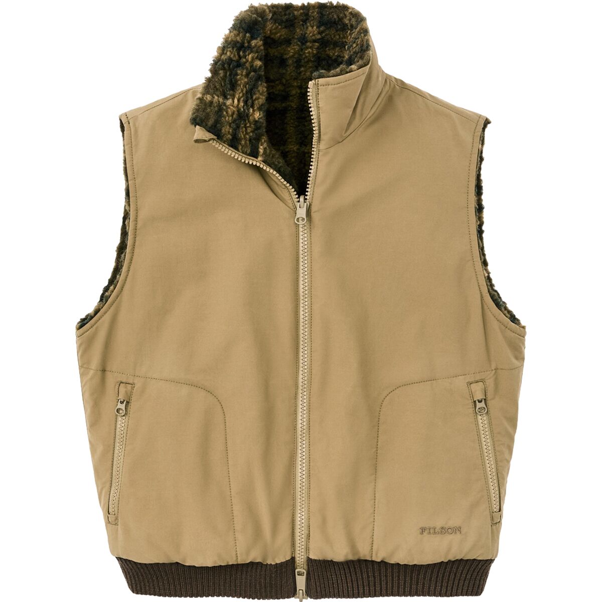 Image of Filson Reversible Woolly Fleece Vest - Women's Tan, L