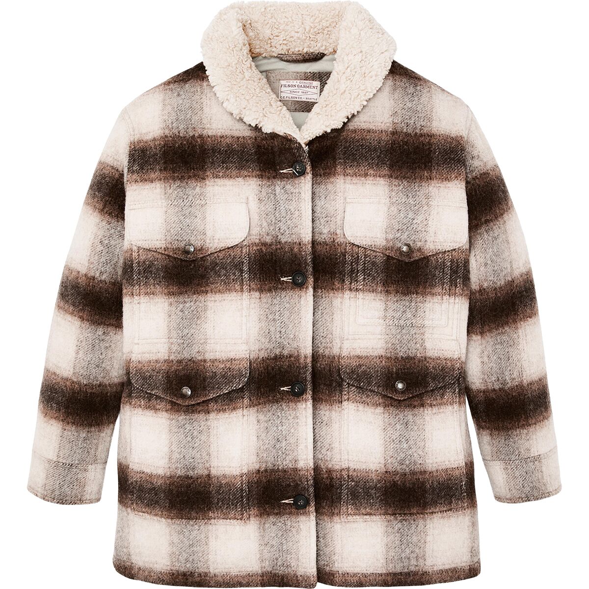 Image of Filson Kodiak Shawl Collar Coat - Women's CreamBrown, M