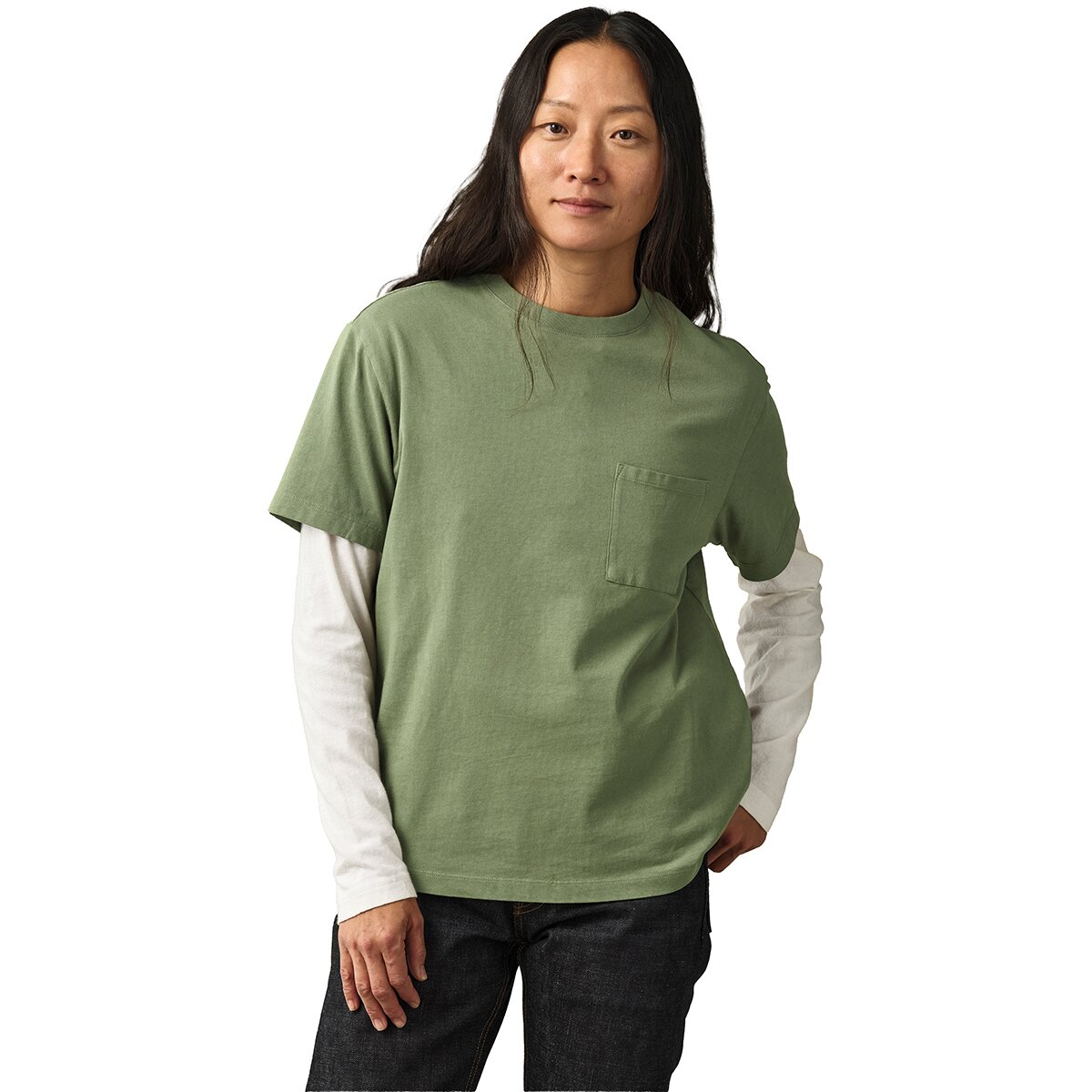 Image of Filson Pocket Short-Sleeve T-Shirt - Women's Washed Fatigue Green, XL
