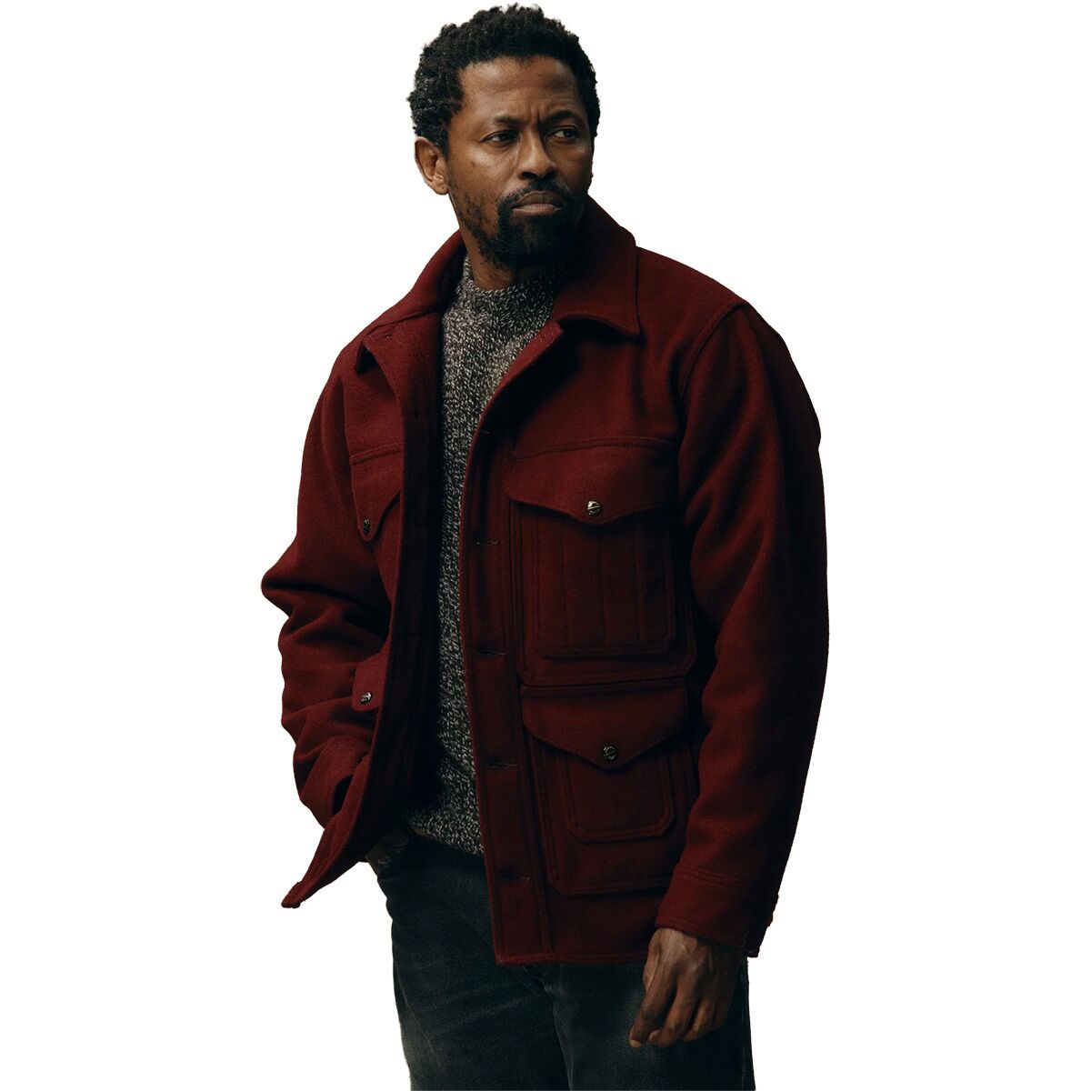 Image of Filson 1940's Mackinaw Wool Cruiser Jacket - Men's Wine, XL