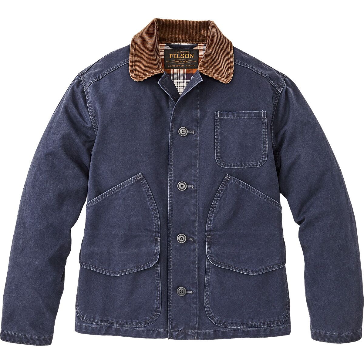 Image of Filson Canvas Outfitter Jacket - Men's Blue Mussel, M