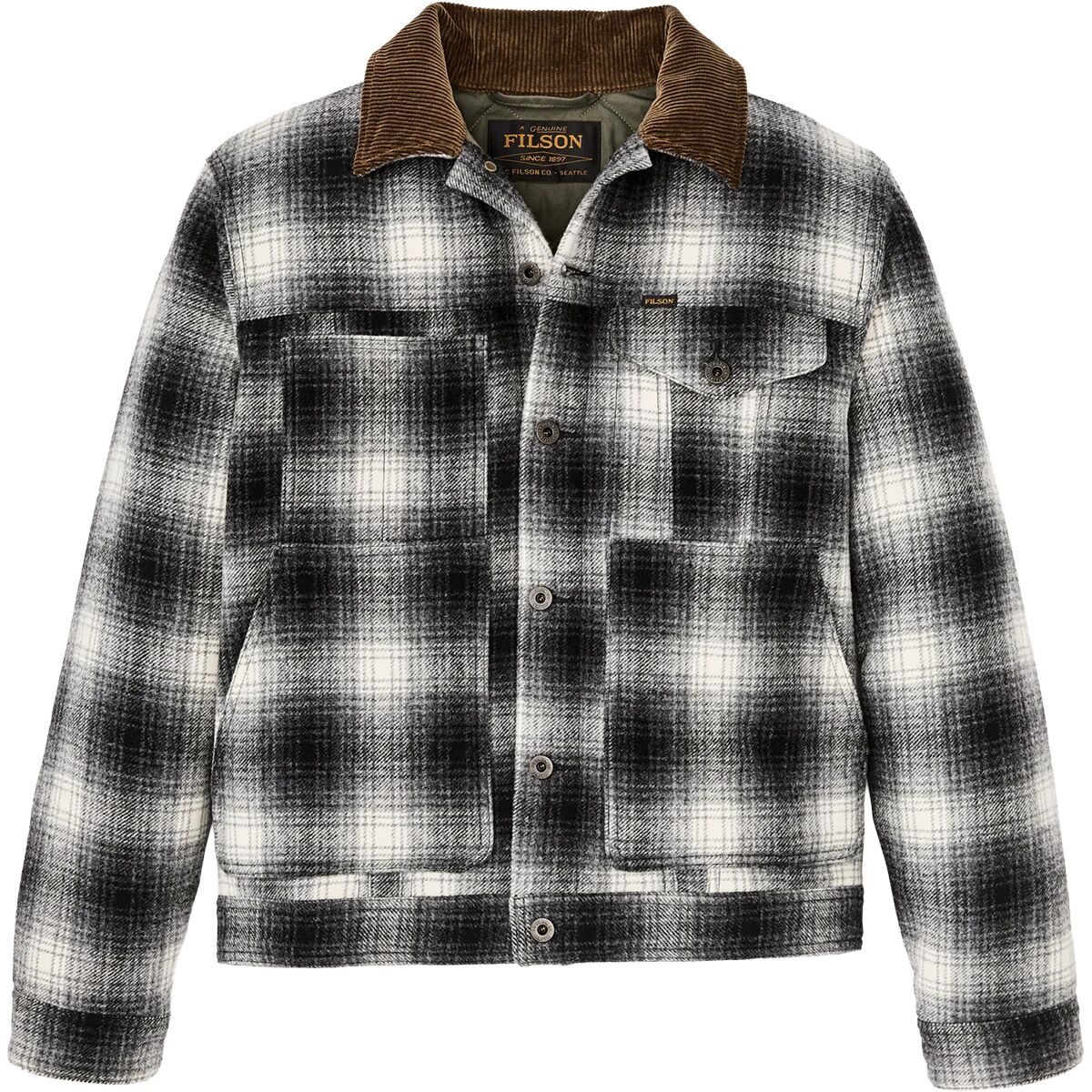Image of Filson Insulated Wool Short Cruiser Jacket - Men's Charcoal Ombre, XL