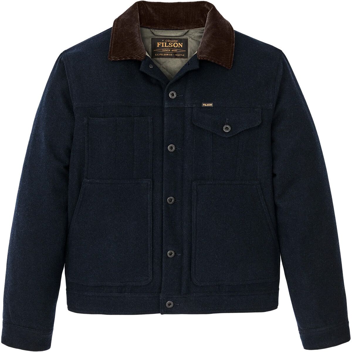 Image of Filson Insulated Wool Short Cruiser Jacket - Men's Navy, XXL