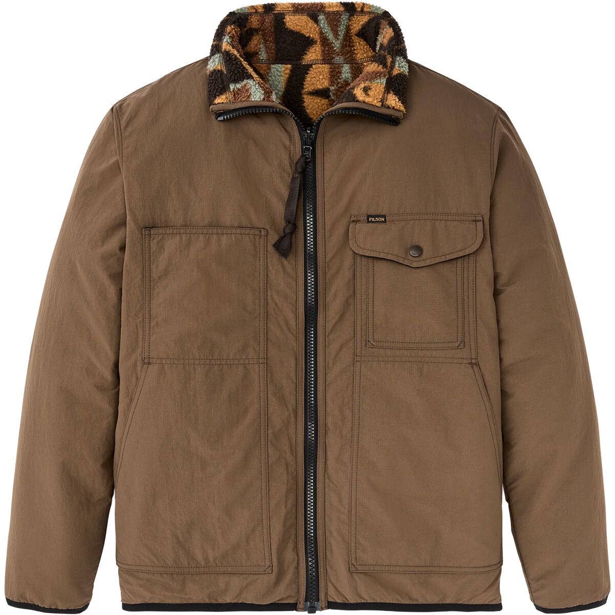 Image of Filson Reversible Pile Fleece Jacket - Men's Brown/Night Camp, L