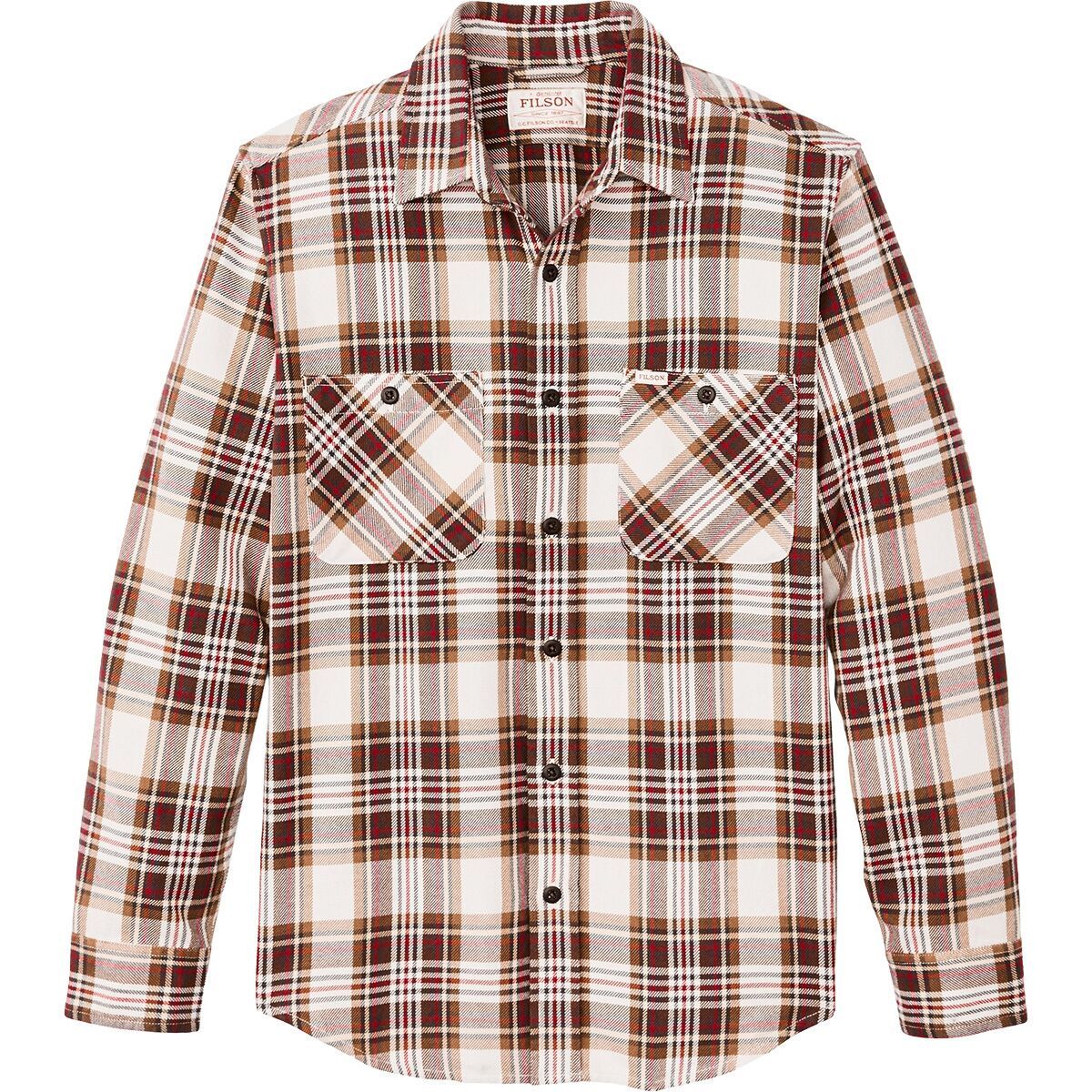 Filson The Rangeland Flannel Shirt - Men's Red Brown, XL