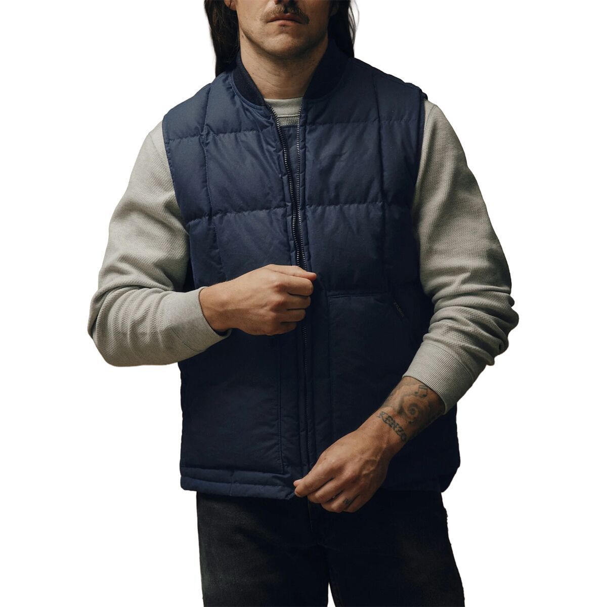 Image of Filson Waxed Down Vest - Men's Night Sky, XXL