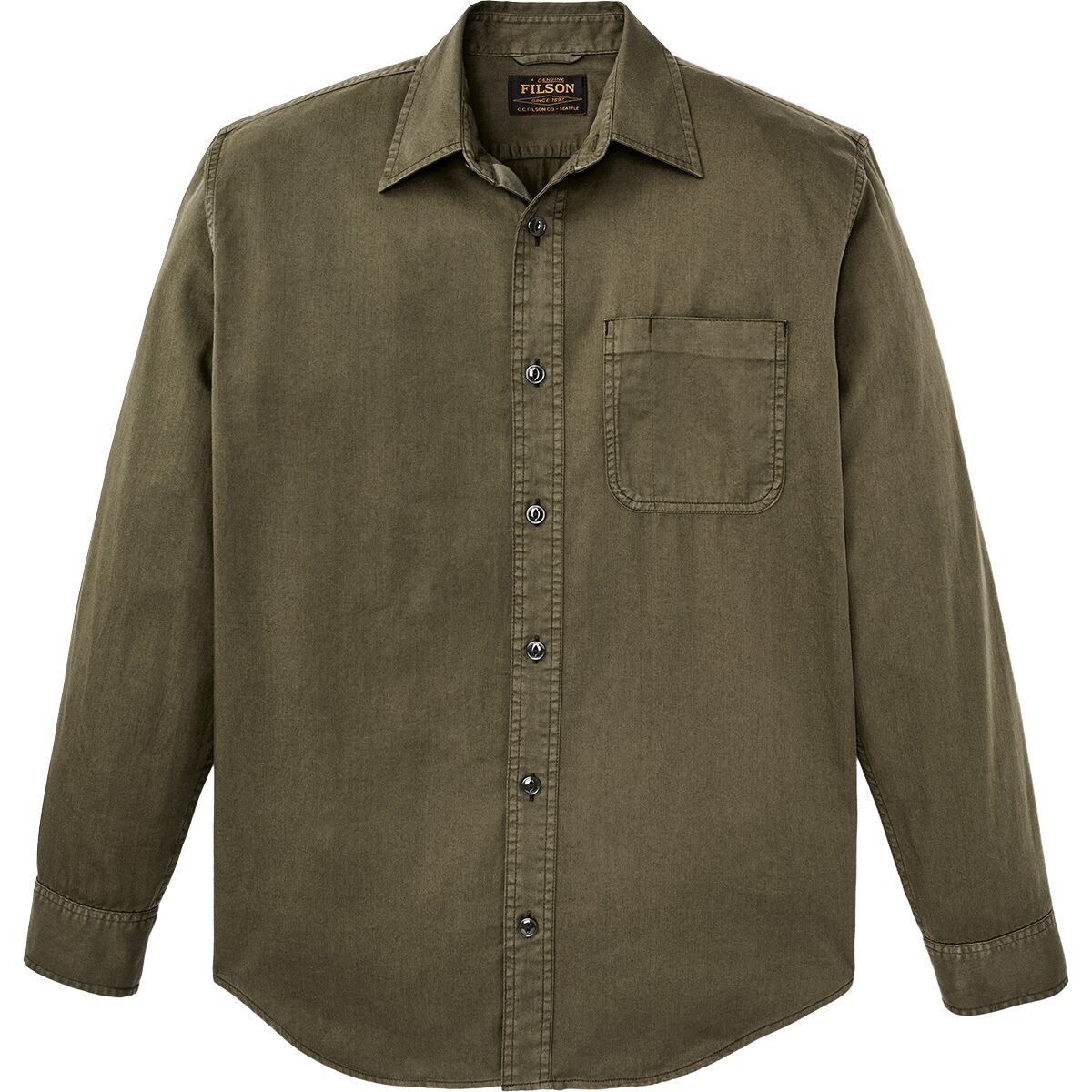Image of Filson 4.5oz Twill Shirt - Men's Military Olive, M