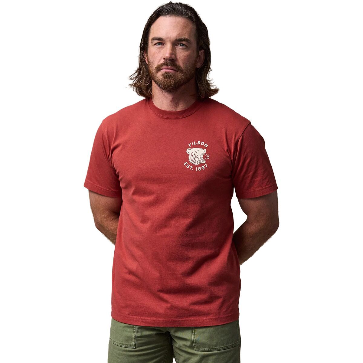 Image of Filson Bear Graphic T-Shirt - Men's Chili Oil, L