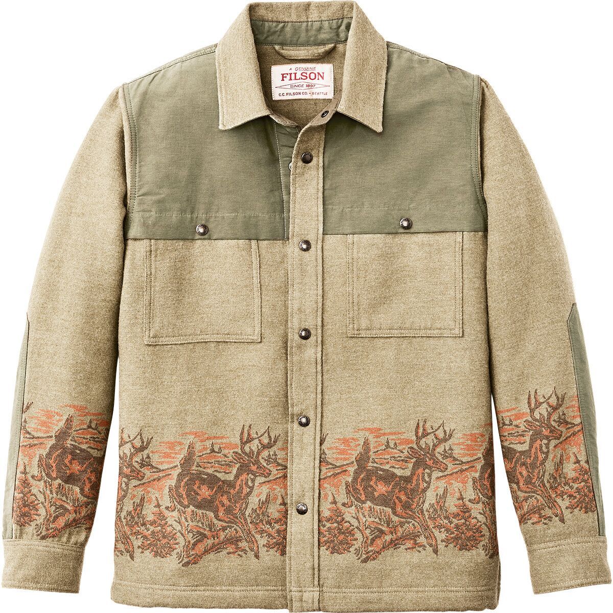 Image of Filson Colchuck Forester Jac-Shirt - Men's Sage Heather/Print, XL