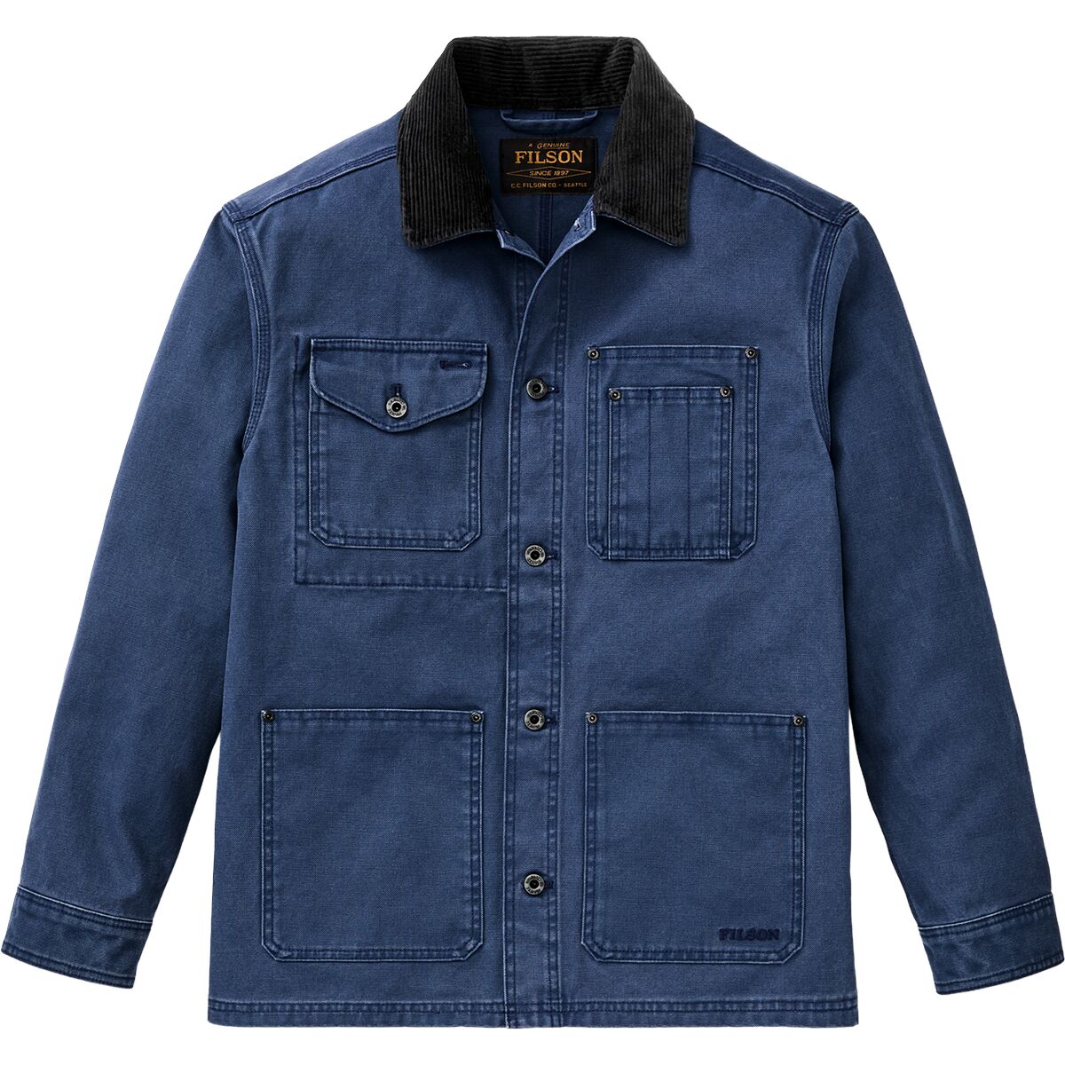 Image of Filson Rustic Canvas Barn Coat - Men's Indigo, XXL