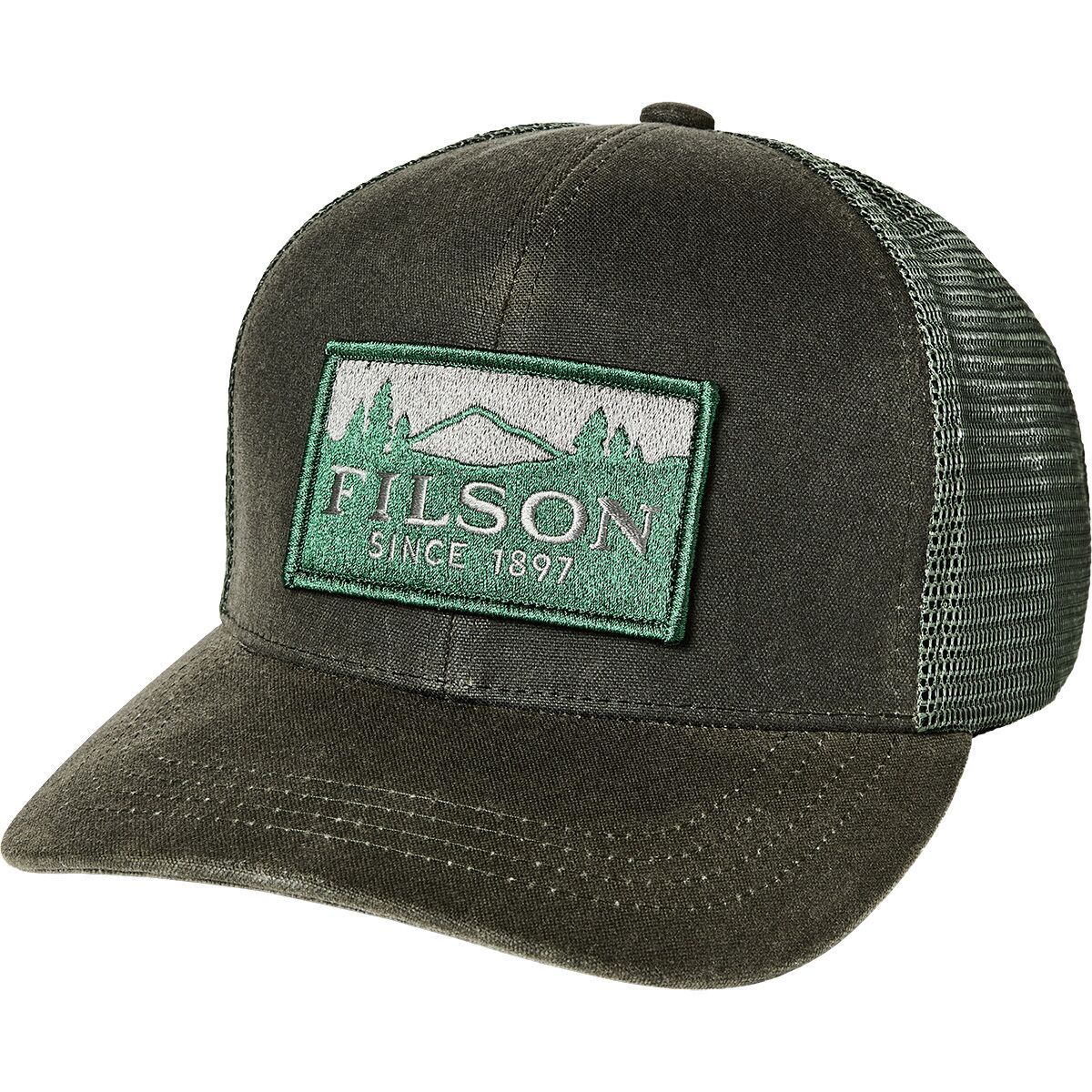 Image of Filson Scenic Waxed Logger Mesh Cap Otter Green, One Size