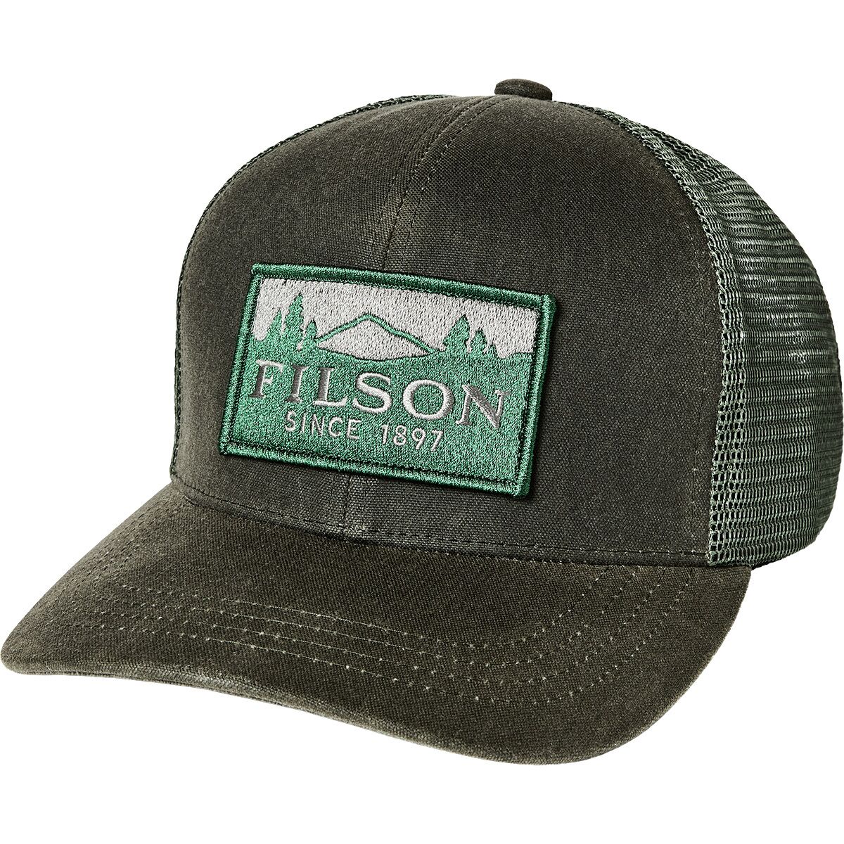 Filson Filson Scenic Waxed Logger Mesh Cap Otter Green, One Size