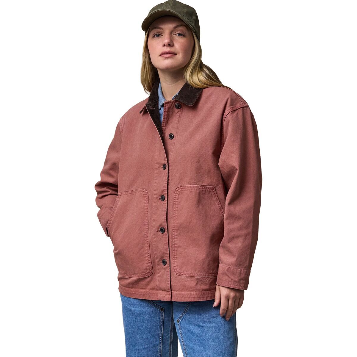 Image of Filson Canvas Barn Coat - Women's Mahogany, L